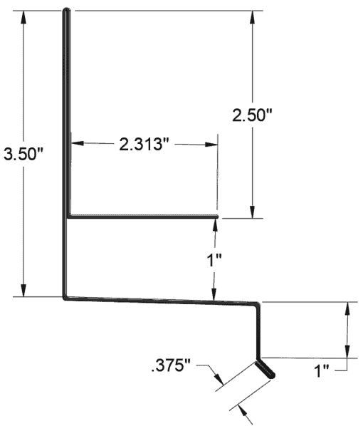 DFWD-2375 Diamond Furr plaster stop with hemmed drip edge title 24 continuous insulation