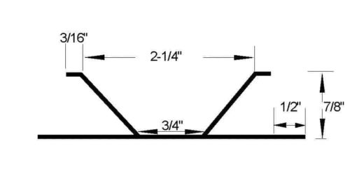 Wide V Reveal Dimensions